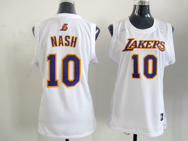  NBA Women Los Angeles Lakers 10 Steve Nash Swingman White Jersey